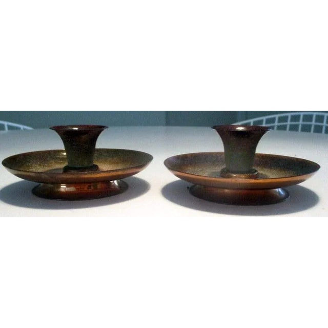 Mid 20th Century Nekrassoff Enamel on Copper Candle Holders - a Pair For Sale In Tampa - Image 6 of 7