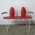 Red Vintage Metal Bench Set with Two Chairs, Set of 3 For Sale - Image 8 of 18
