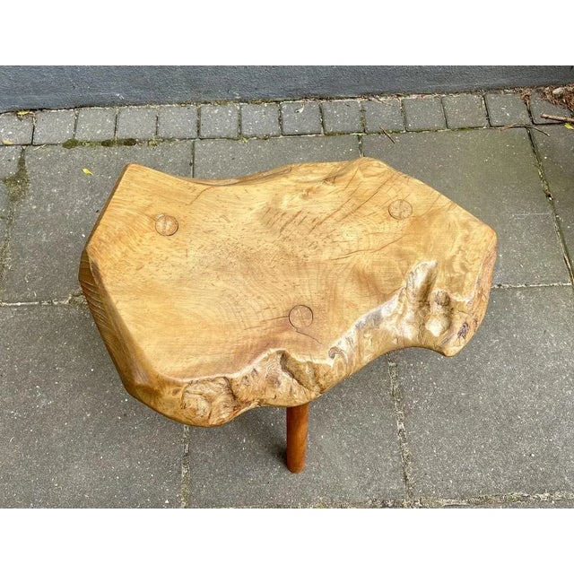 Vintage Italian Live Edge Side Table or Stool in Chestnut Oak, 1970s For Sale - Image 3 of 10