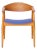 Vintage Beech and Teak Armchair with Blue Upholstery, Germany, 1960s For Sale