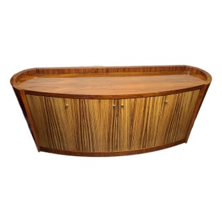 Zebra Wood Art Deco Bar and Buffet Table For Sale