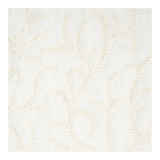 Schumacher Boboli Embroidered Sheer Fabric in Ivory For Sale