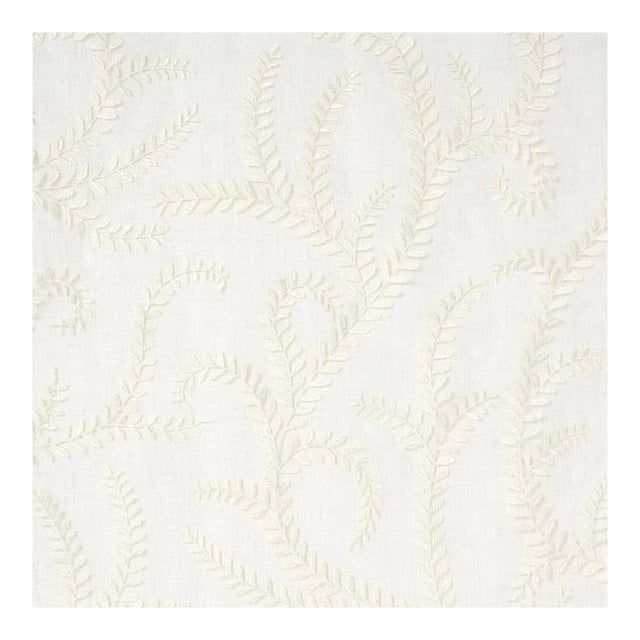 Schumacher Boboli Embroidered Sheer Fabric in Ivory For Sale