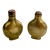 Vintage Chinese Brass Snuff Bottles With Pink Tourmaline Stoppers — Pair For Sale