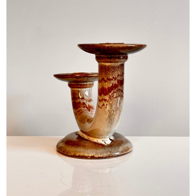 Art Deco Candleholder in Glazed Ceramic, Germany, 1920s For Sale - Image 4 of 12