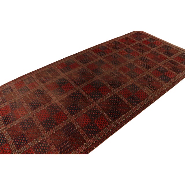 Rug & Kilim Vintage Turkish Extra-Long Runner With Tribal Motifs & Symbolic Lattice in Red - Rug & Kilim For Sale - Image 4 of 7