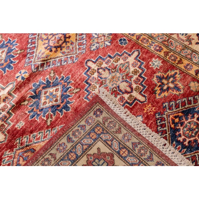 Burnt Orange Pak Kazak Rug 5'7'' X 8'2'' For Sale - Image 8 of 11