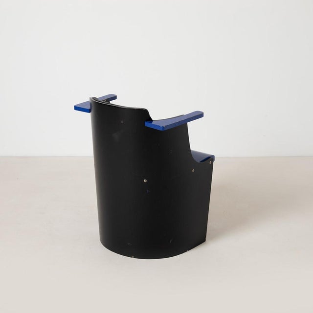 Black Bauhaus D61 Black and Blue Chair by El Lissitzky for Tecta, 1970s For Sale - Image 8 of 10