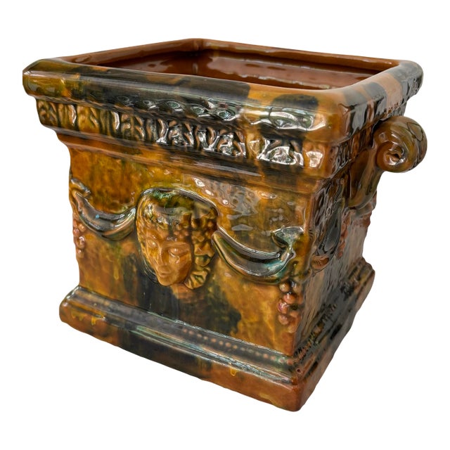 Late 20th Century Earthenware Cherub Planter For Sale
