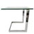 Sleek vintage postmodern glass side table by Gebra Germany from the 1980s, made of chrome and cut glass. The glass...