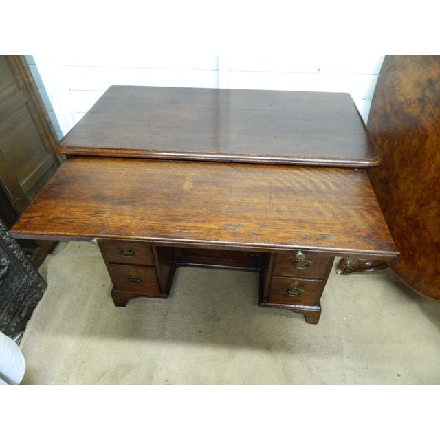 Oak Knee Hole Desk by W.R. Simkin For Sale - Image 3 of 18