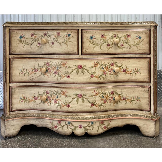 Italian Drexel Heritage Venetian Style Four Drawer Commodes - Pair For Sale - Image 3 of 12