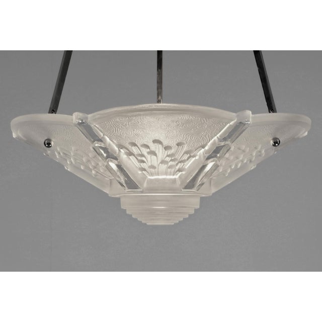 French Art Deco Pendant Light by Muller Freres 1930 France For Sale - Image 10 of 11