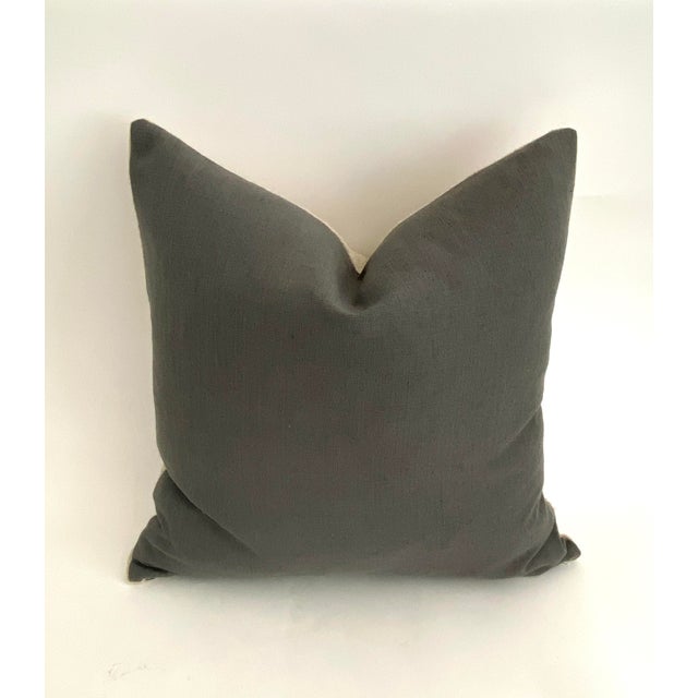 Mid 20th Century Vintage Belgian Linen Grain Sack Pillow For Sale - Image 5 of 6