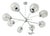White Sputnik Chandelier, Clear Glass Globe Pendant Light, 8-Light Minimalist Ceiling Fixture For Sale