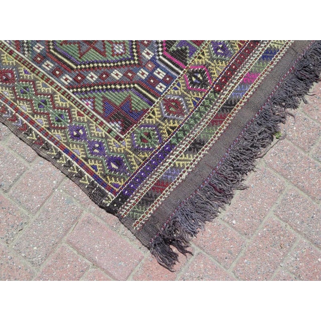 Area Kilim Turkish Boho Modern Handmade Kilim Rug - 74"x115" For Sale - Image 9 of 12