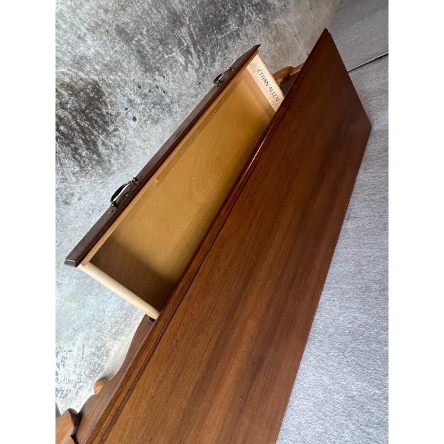 1980s Ethan Allen Early American Style Maple Console Table For Sale - Image 11 of 12
