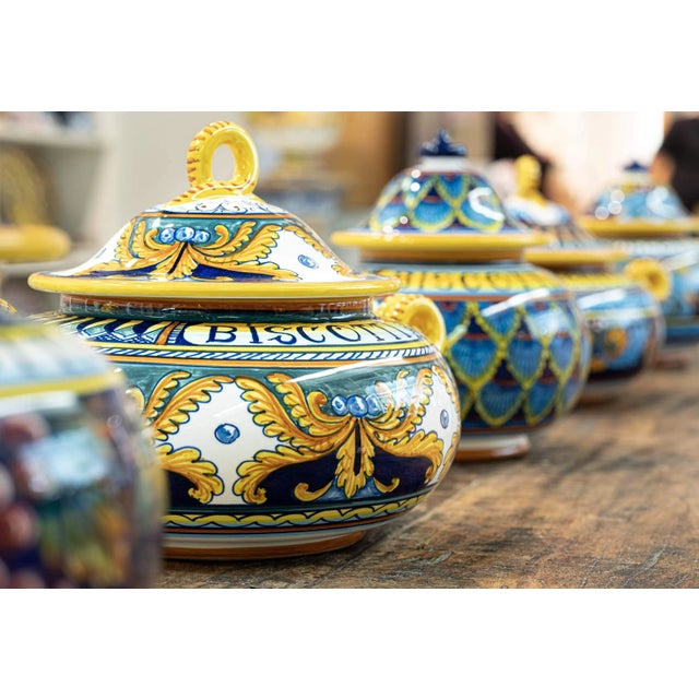 Collectible Majolica BIscotti Jar, B-5 For Sale In San Francisco - Image 6 of 7