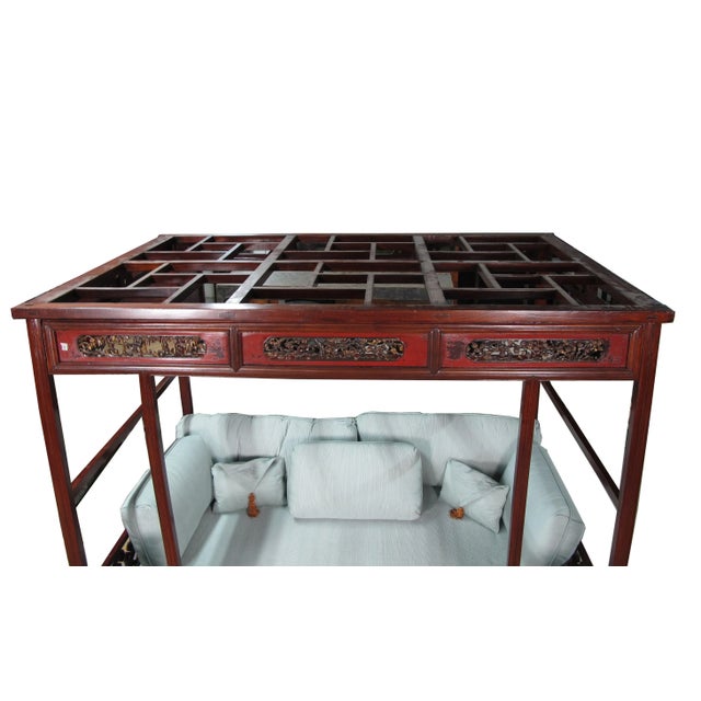 Brown Vintage Chinese Wedding Canopy Bed For Sale - Image 8 of 11