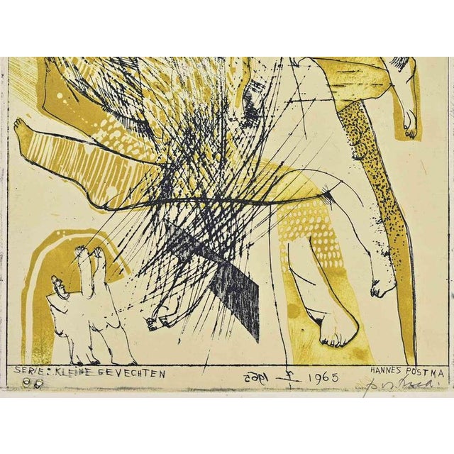 Color etching and aquatint on paper, realized by Postma in 1965. Hand signed. Not numbered, as issued. A masterful...