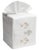 2020s Aqua/Beige School of Fish Tissue Box Cover in White Linen & Cotton, Embroidered For Sale - Image 5 of 6