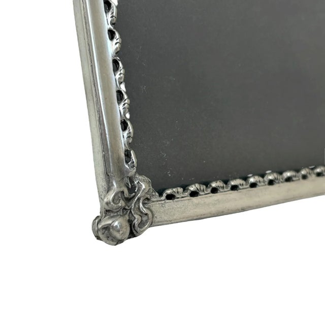 Mid 20th Century Large Ornate Victorian Style English Sterling Silver Picture Frame For Sale In Chicago - Image 6 of 9