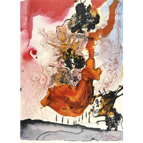 Salvador Dalí, Corpse in the Tomb of Elisha, 1964, Lithograph For Sale