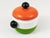 Orange, White and Green Enameled Pot with Lid attributed to Carl Auböck, Austria, 1970s For Sale - Image 12 of 13