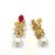 2000 - 2009 Bochic "Capri" Vintage Ruby & Multi Sapphire Earrings Set In 18K Gold & Silver For Sale - Image 5 of 18