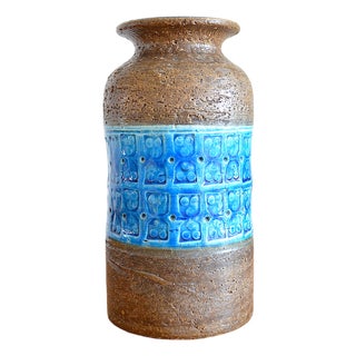 Blue Rimini Ceramic Vase by Aldo Londi for Bitossi, 1960s For Sale