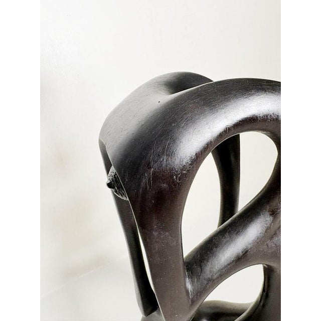 Gold Modernist Wooden Sculpture, France, 1980s For Sale - Image 8 of 12