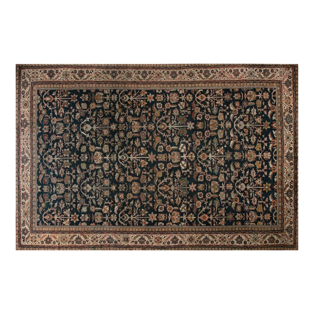 Antique Persian Sultanabad Botanic Handmade Wool Rug For Sale