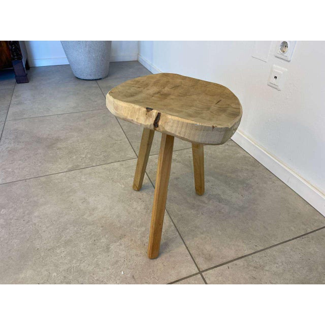 Rustic Spruce Wood Stool For Sale - Image 13 of 16