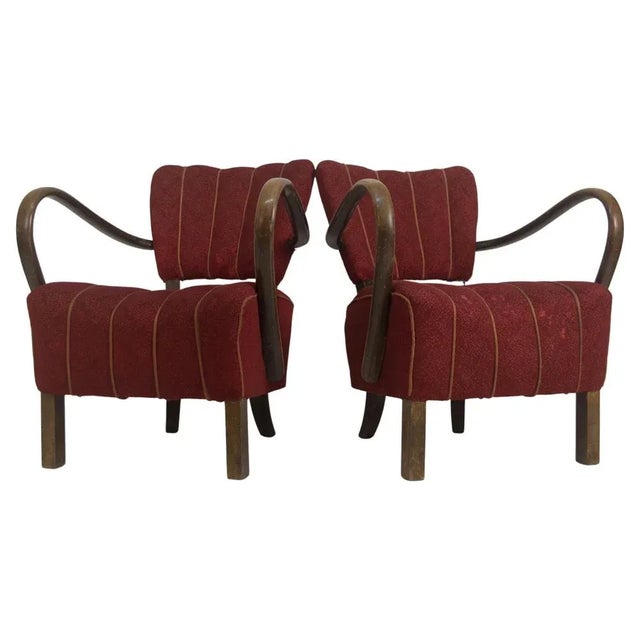 Set of Art Deco Armchairs H-237 attributed to Halabala, 1930 For Sale - Image 10 of 10