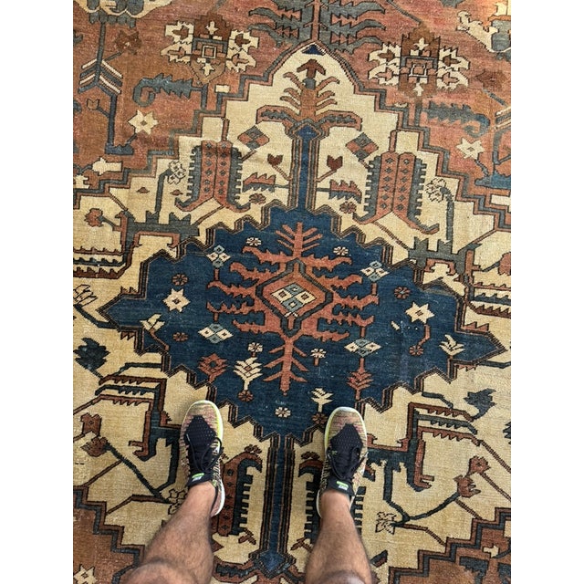 Antique Bakshayesh Artistic TRIBAL Amber hues True Gem Rug 9.6 x 13.7 For Sale - Image 12 of 12