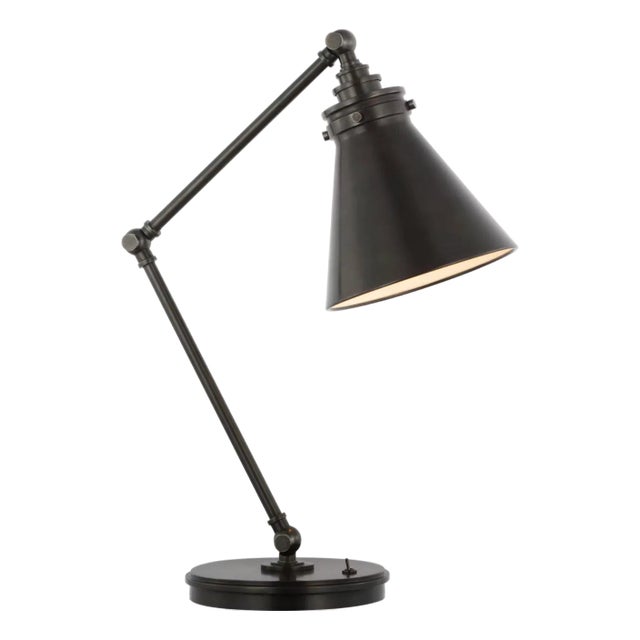 Chapman & Myers by Visual Comfort Signature Parkington Medium Articulating Desk Lamp in Bronze For Sale