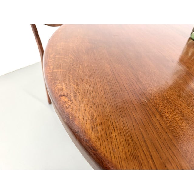 Brutalist Round Table in Oak, 1960s For Sale - Image 10 of 18