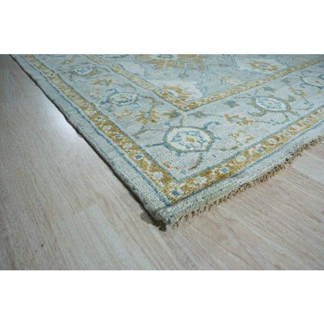 12x15 Gray Hand-Knotted Wool Framed Rosettes Geometric Modern Carpet Rug For Sale - Image 10 of 10