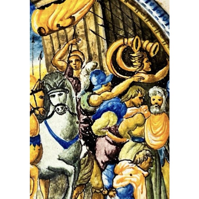 Large Plate in Cantagalli Porcelain, Italy, 19th Century For Sale - Image 8 of 9