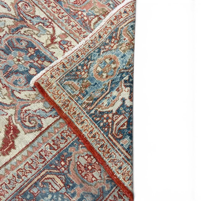 Traditional Antique Heriz Rug | Floral Medallion | 8x11 For Sale - Image 3 of 5
