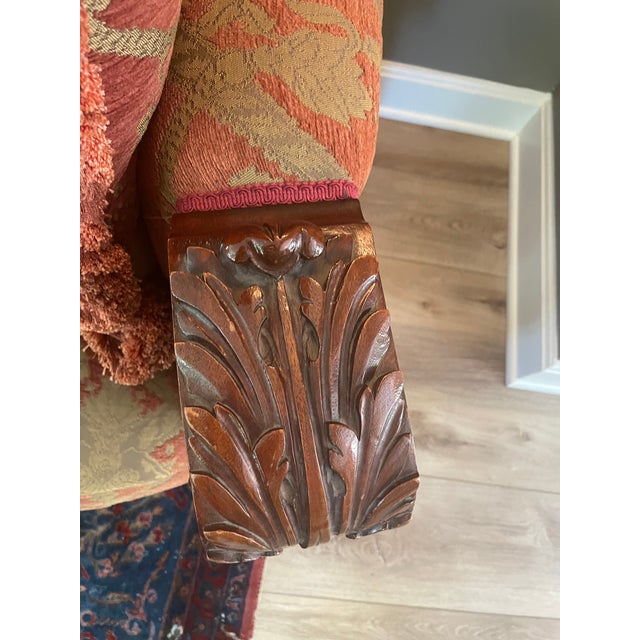 1940s Hand Carved Mahogany Sofa, Two Matching Chairs Available For Sale - Image 12 of 12