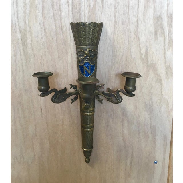 Traditional Brass Neoclassical Revival Sconces - a Pair For Sale - Image 3 of 8