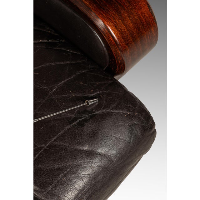 Scandinavian Modern Recliner High-Back Lounge Chair & Ottoman Attributed Soda Galvano for Vatne Mobler, Norway, C. 1970s For Sale - Image 18 of 18
