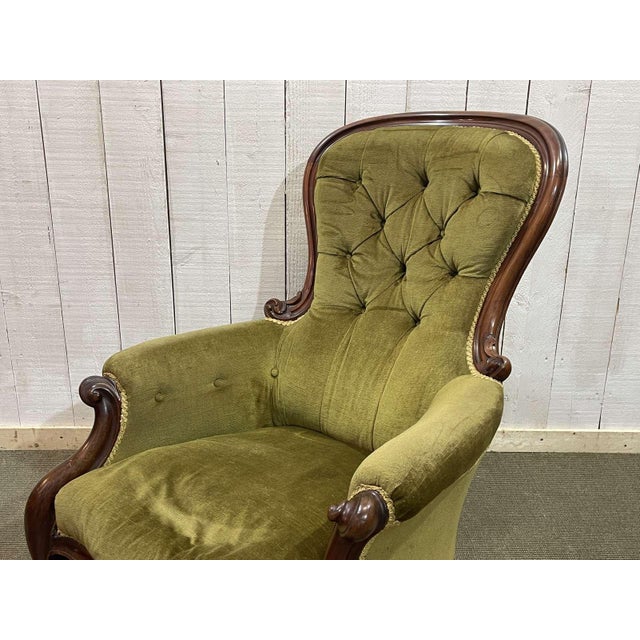 19th Century Victorian Armchair in Mahogany For Sale - Image 6 of 9