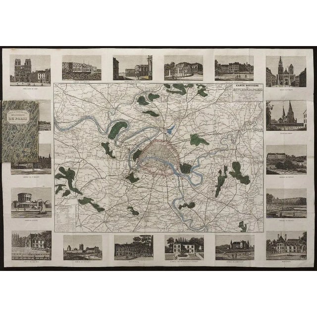 French 1841 Carte Routiere Des Environs De Paris For Sale - Image 3 of 5