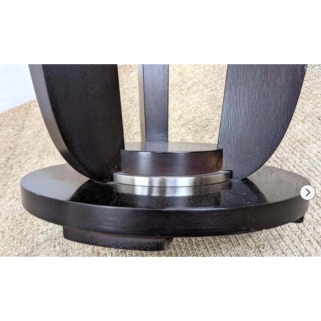 Baker Furniture Company Barbara Barry Baker Furn. Art Deco Inspired Round Mahogany Center / Side Table For Sale - Image 4 of 6