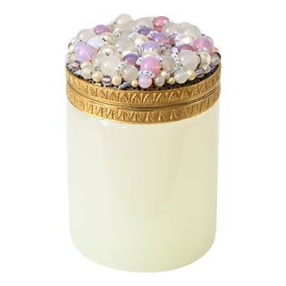 Italian Opaline Celadon Glass Box by Vincenzo Nason, 1960s For Sale