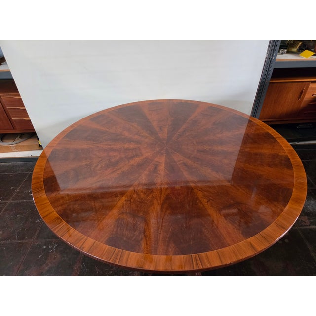 Antique 1940s Regency Style Large 71- Inch Mahogany Dining Table Game Table For Sale - Image 9 of 15