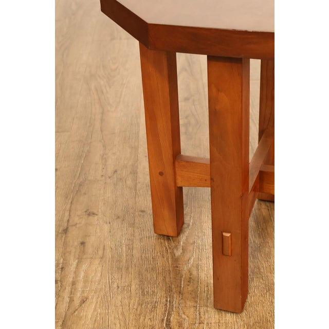 Brown Stickley Mission Collection Cherry Octagonal Tabouret For Sale - Image 8 of 18