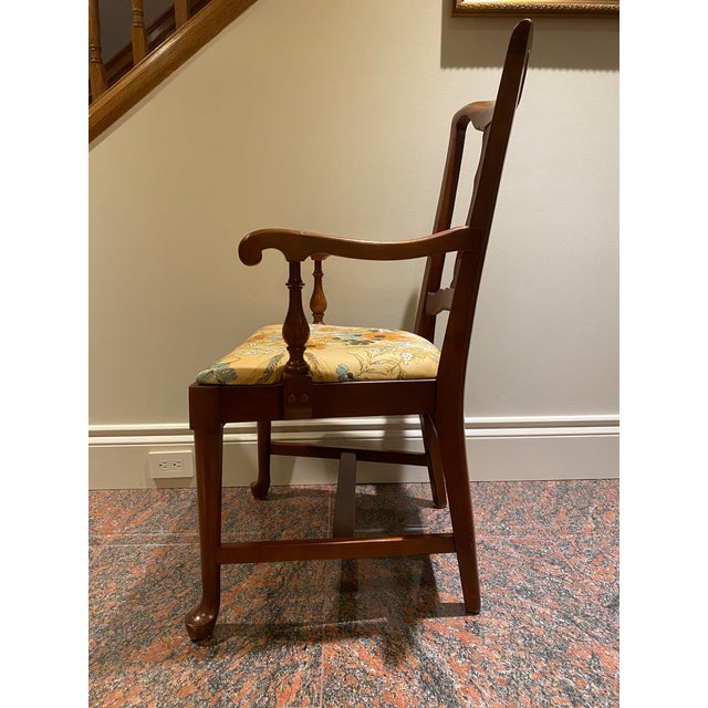 Wood 1950s Vintage Floral Upholstered Chair For Sale - Image 7 of 10